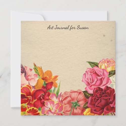 Floral Scrapbook Art Journal Valentines Day Paper Holiday Card