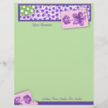 Floral Scrapbook Letterhead<br><div class="desc">This Floral Scrapbook Letterhead in purples and greens would be perfect for any Shabby Chic or Cottage Type Business. Also great for Scrapbookers or Florists.</div>