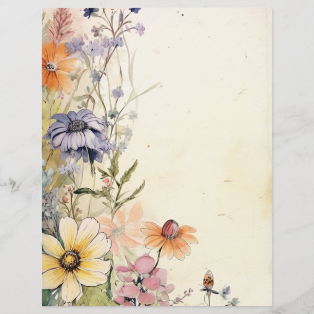 Floral Scrapbooking Paper (Front)