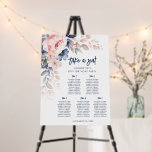 Floral Script 80th Birthday Party Seating Chart Foam Board<br><div class="desc">Welcome your guests to the birthday party with our modern pastel pink indigo blue watercolor floral sign. Featuring beautiful botanical watercolor bloom. Simply personalize with your party details by clicking the customize it button to further re-arrange and format the style and placement of the text. The reverse of this invitation...</div>