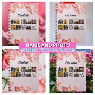 Floral Script Best Mom Ever Mother's Photo Collage Notebook
