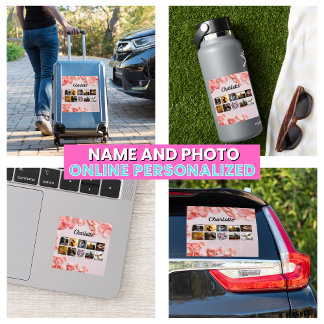 Floral Script Best Mom Ever Mother's Photo Collage Sticker
