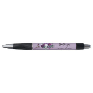 Floral Script Botanical Wedding Favors Pen