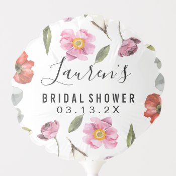 Floral Script Bridal Shower Balloon by Vineyard at Zazzle