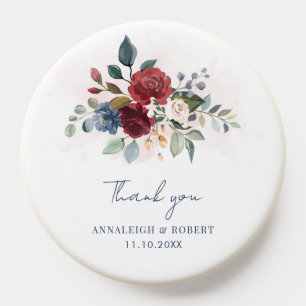 Floral Script Burgundy Wedding Favors Bridesmaid PopSocket