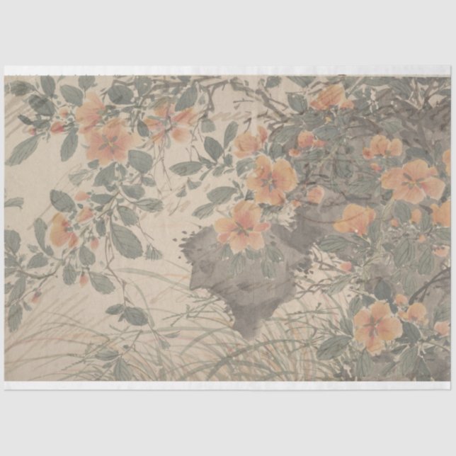 Floral Script Furniture Decoupage Paper (Front)