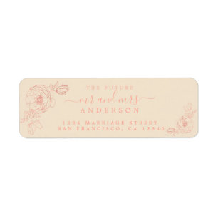 Floral Script Future Mr Mrs Wedding Return Address Label