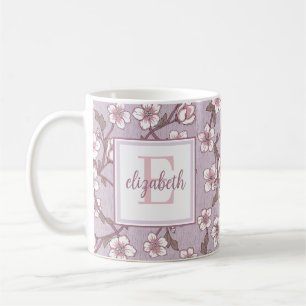 Floral Script Monogram Mug – Personalized Coffee o