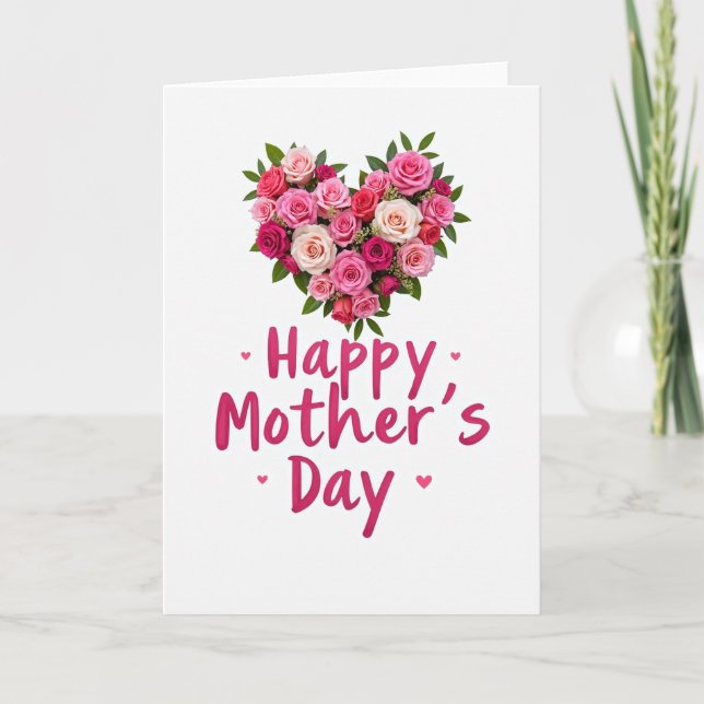 Floral Script Mothers Day Card (Front)