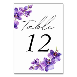 Floral script photo table number