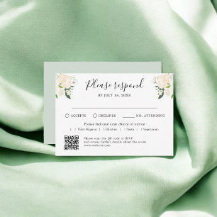 Floral Script Traditional QR Code RSVP