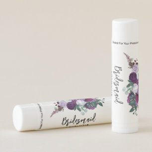 Floral Script Wedding Keepsake Custom Bridesmaid Lip Balm