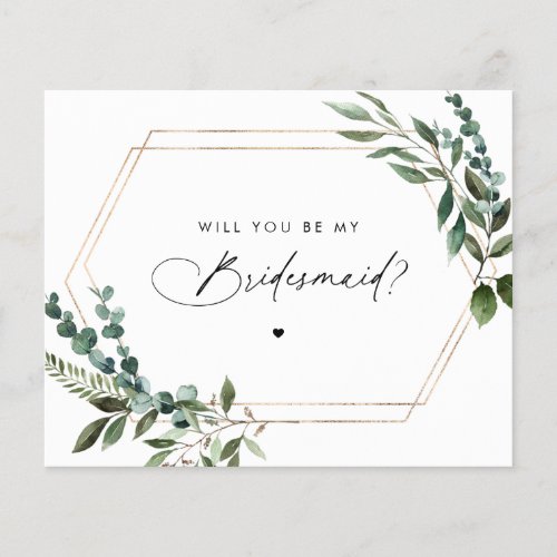 Floral Script Will You Be My Bridesmaid 