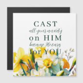 Floral Scripture 1 Peter 5:7 Magnet (Front/Back)