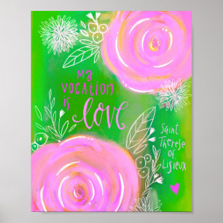 FLORAL SCRIPTURE ART PRINT ST THERESE QUOTE