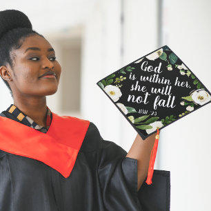 Floral Scripture   Custom Class Year Graduation Cap Topper