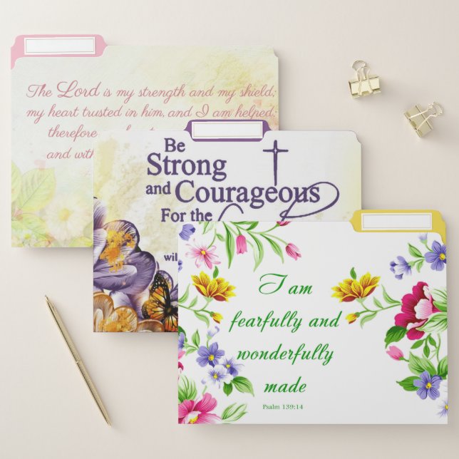 Floral scripture file folder (Set)