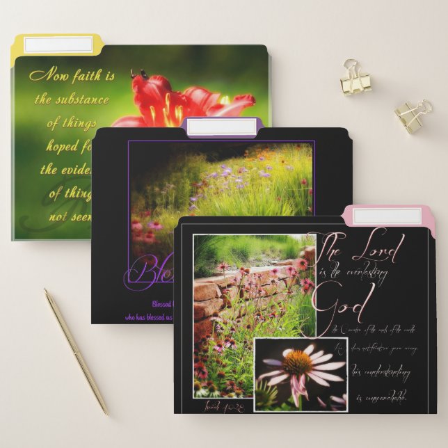 Floral scripture file folder (Set)