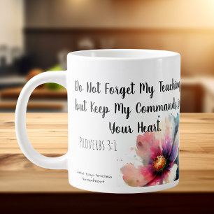 Floral Scripture Giant Coffee Mug