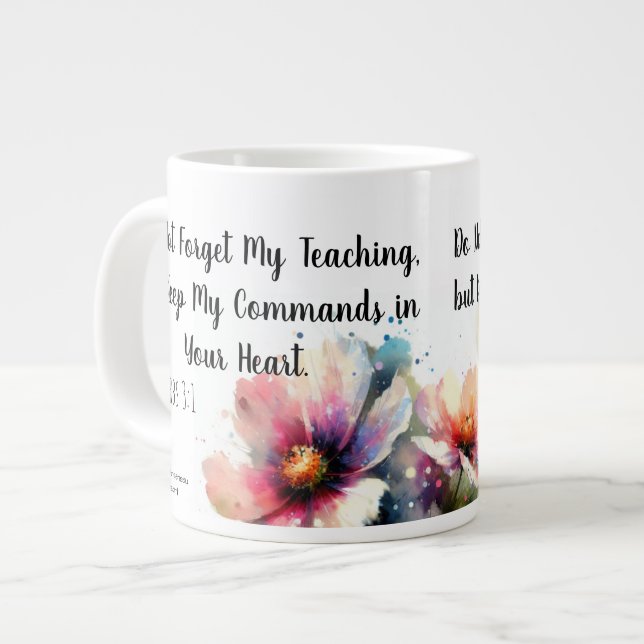 Floral Scripture Giant Coffee Mug (Front Left)
