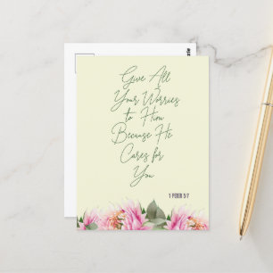 Floral Scripture Postcard