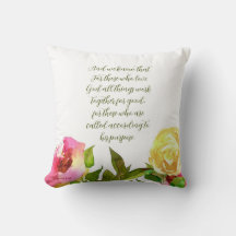 Floral Scripture Romans 8:28 Fleece Blanket