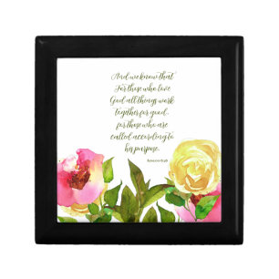 Floral Scripture Romans 8:28 Gift Box