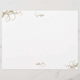 Floral Scrollwork Wedding Program Template