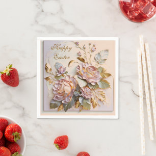 Floral  Sculptures Renewal and Rebirth Square  Napkins