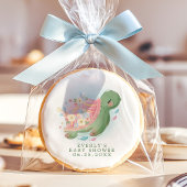 Floral Sea Turtle Cute Baby Shower Sugar Cookie