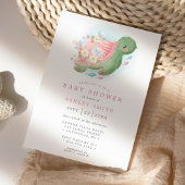 Floral Sea Turtle Nautical Ocean Pink Baby Shower Invitation