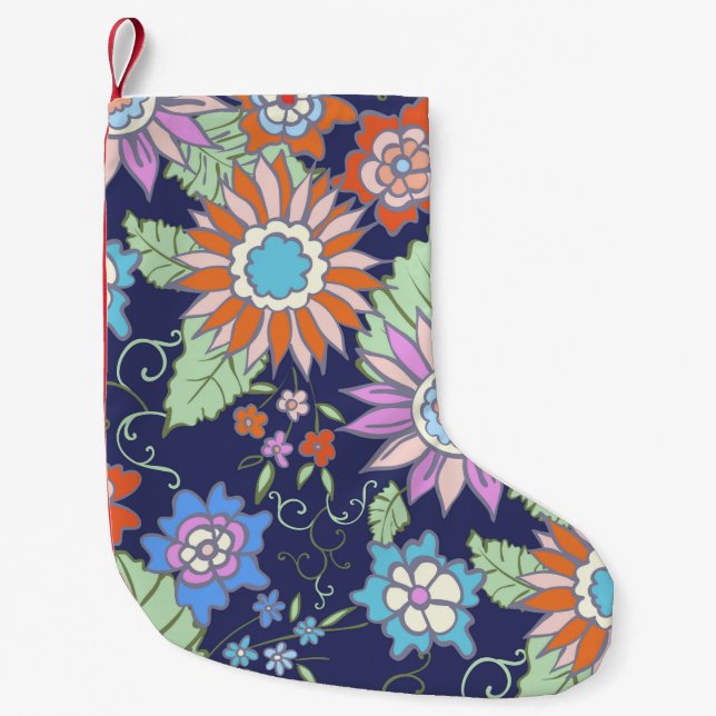 Floral seamless background pattern spring - summer small christmas stocking (Front)