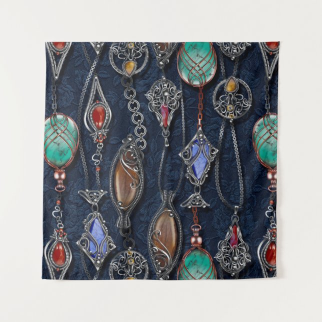 Floral seamless pattern, background In art nouveau Tapestry (Front)