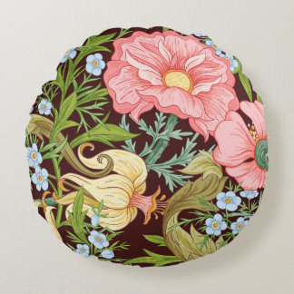 Floral Seamless pattern, background with In art no Round Pillow