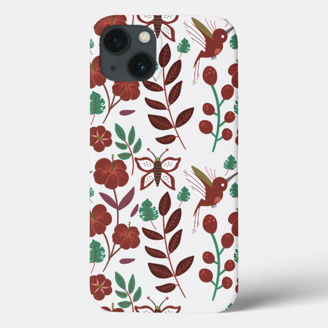 Floral seamless pattern birds and butterflies Case-Mate iPhone case (Back)