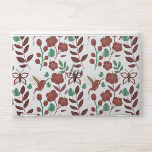 Floral seamless pattern birds and butterflies HP laptop skin