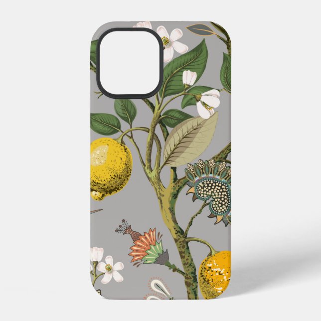 Floral seamless pattern. Botanical wallpaper. Plan Iphone Case (Back)