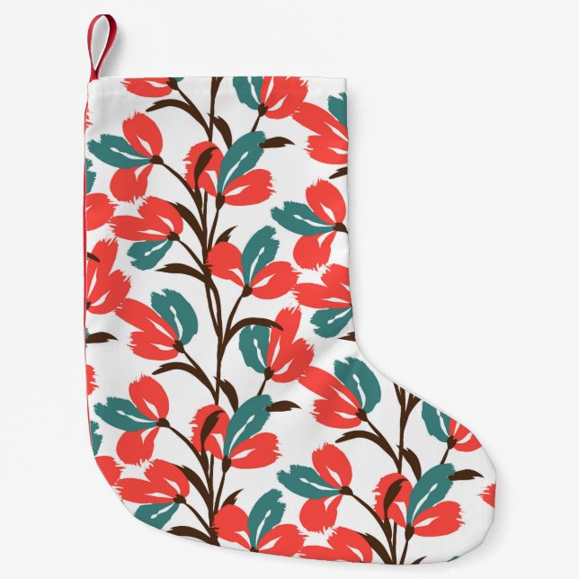 Floral seamless pattern. Cute floral background. P Small Christmas Stocking (Front)