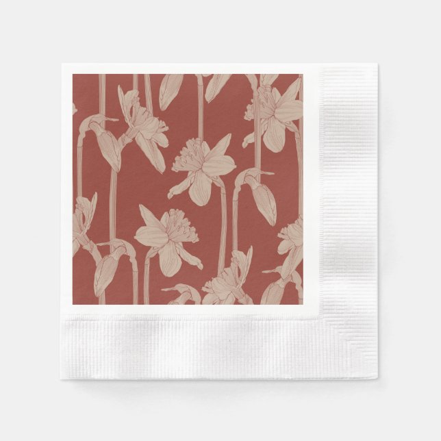 Floral seamless pattern, daffodils flowers. napkins (Front)