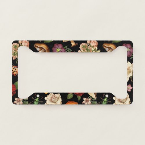 Floral seamless pattern design license plate frame