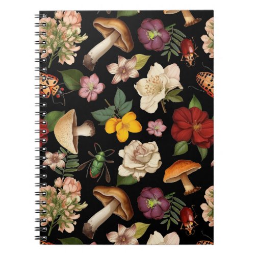 Floral seamless pattern design notebook