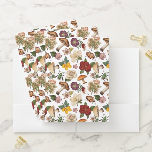 Floral seamless pattern design pocket folder