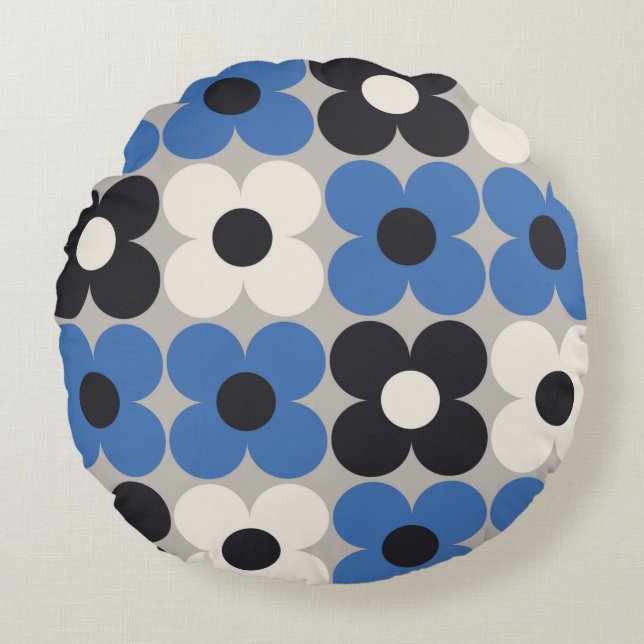 Floral seamless pattern design. Scandinavian style Round Pillow (Front)