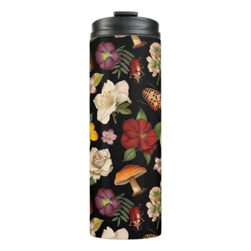 Floral seamless pattern design thermal tumbler