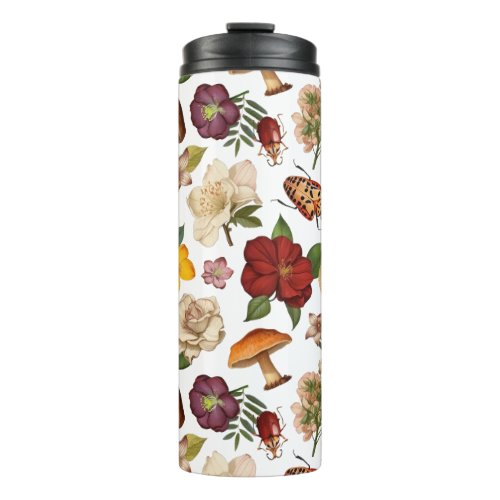 Floral seamless pattern design thermal tumbler