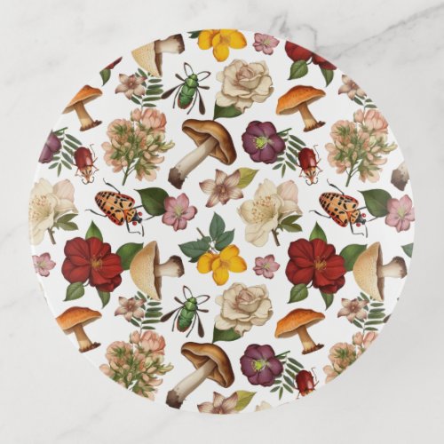 Floral seamless pattern design trinket tray