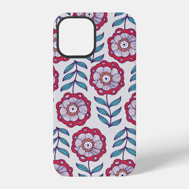 Floral seamless pattern, endless texture with flow iphone case (Back)