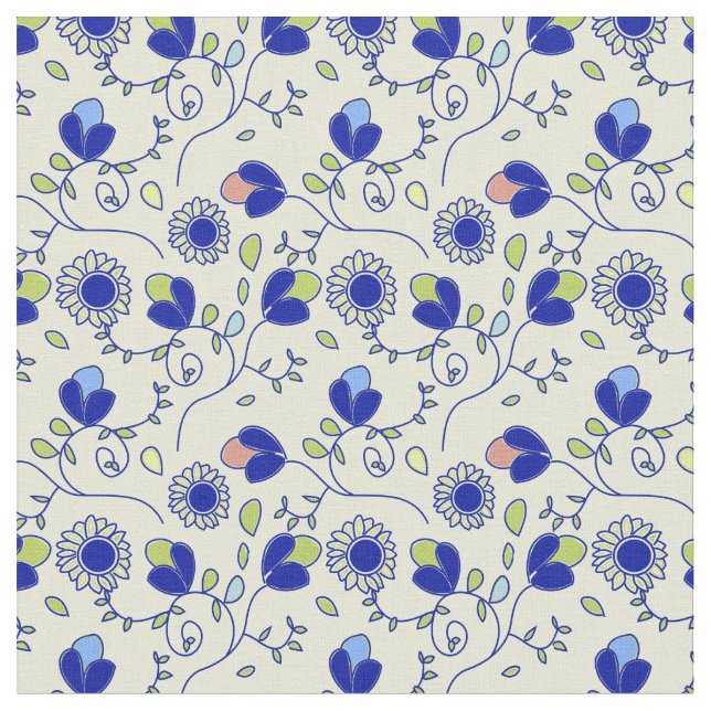 Floral seamless pattern fabric (Close Up)