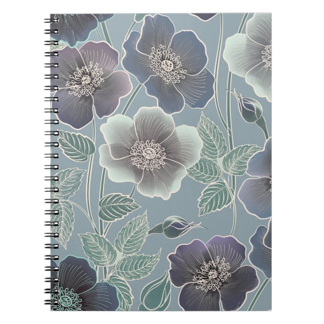 Floral seamless pattern. Flower background. Floral Notebook (Front)