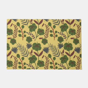 Floral seamless pattern flowers and butterflies doormat